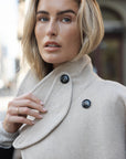 MATHO Short double-breasted wool coat vintage brown