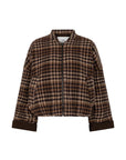 CIDORE Woolen check bomber jacket brown check