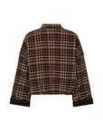 CIDORE Woolen check bomber jacket brown check