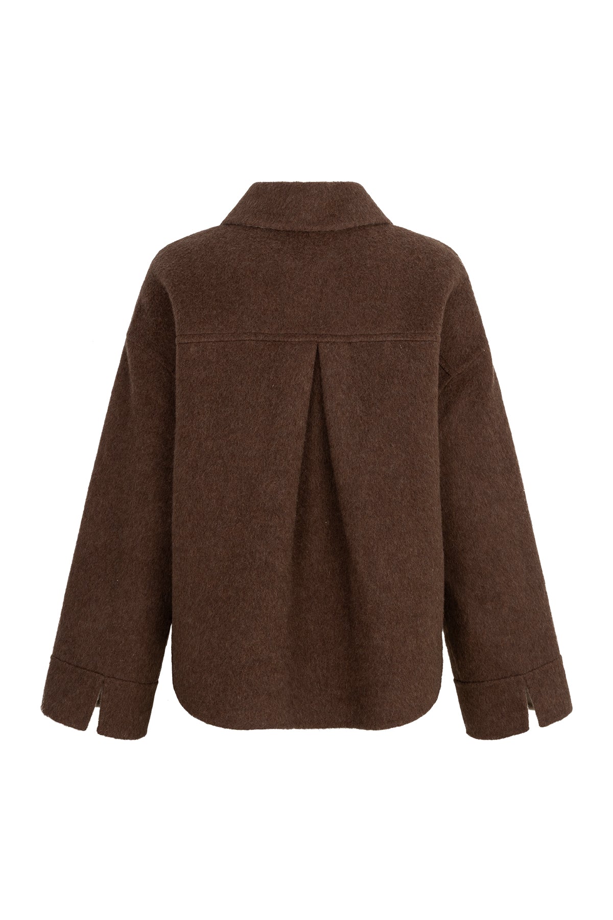CIBEAU Woolen silk overshirt chocolat