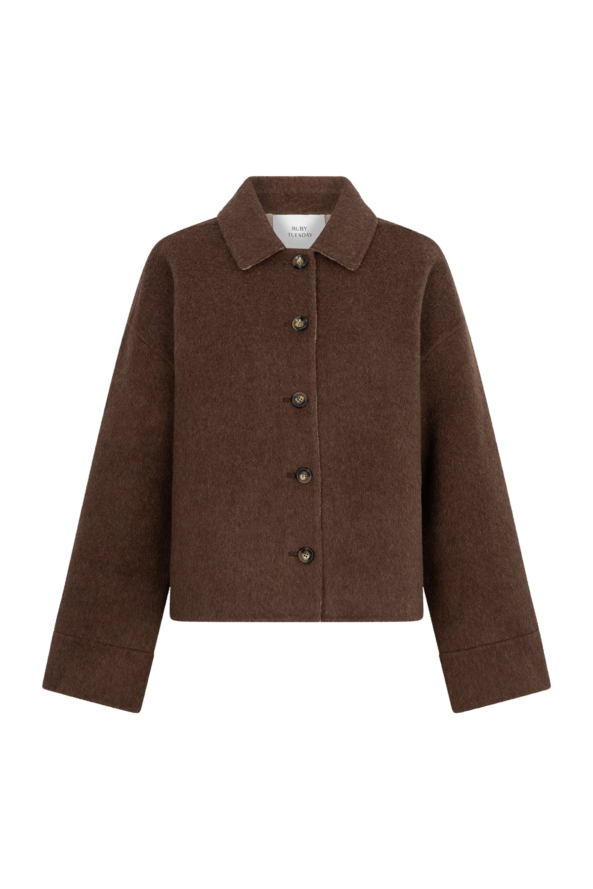 CIBEAU Woolen silk overshirt chocolat
