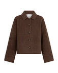 CIBEAU Woolen silk overshirt chocolat