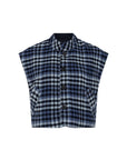 CISONNE Woolen check gilet blue check