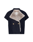CILLY Waxed poncho top night blue
