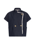 CILLY Waxed poncho top night blue