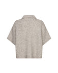 VOISE Knitted collar cape top light grey melange