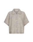 VOISE Knitted collar cape top light grey melange