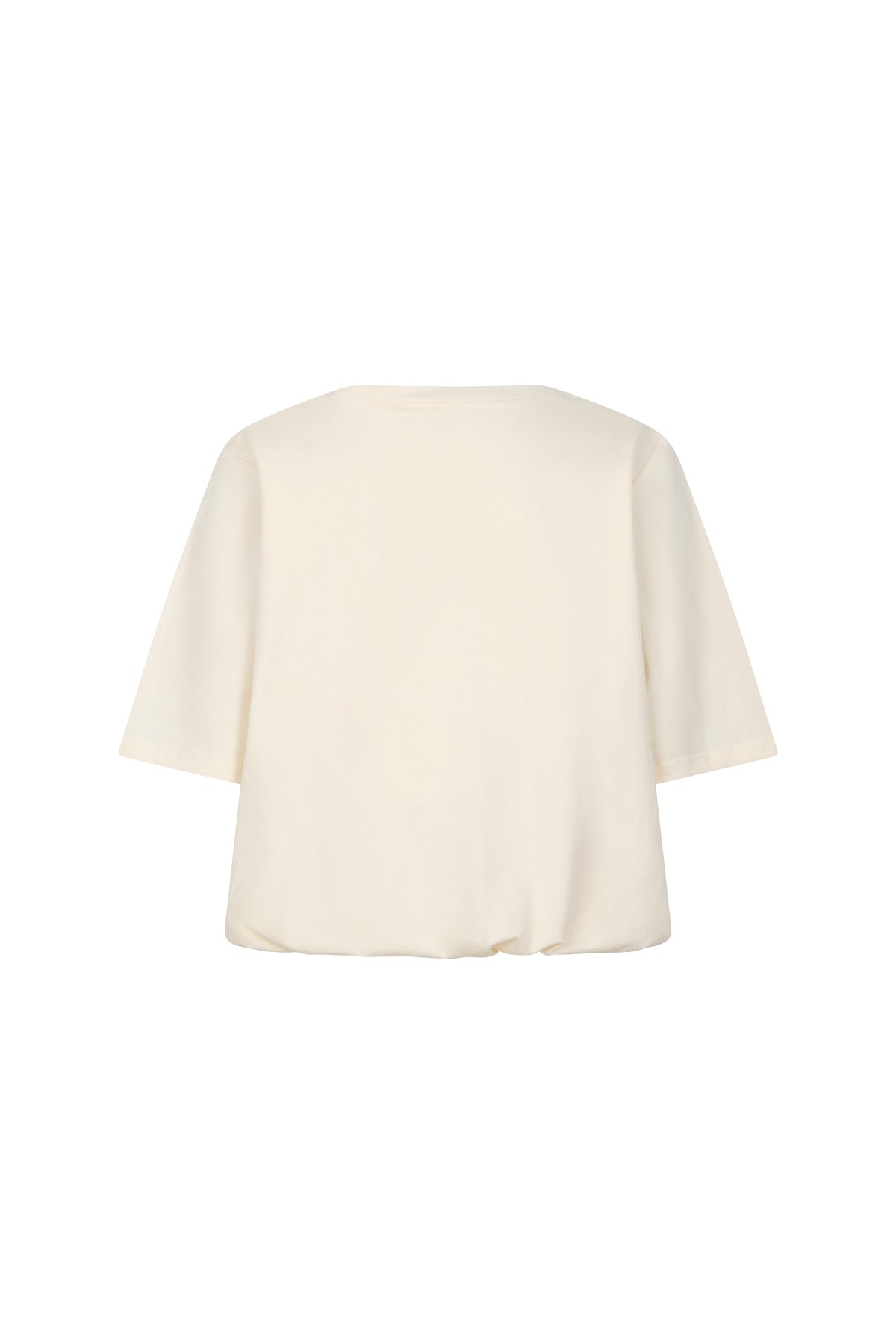 CIBET Short sleeves balloon hem tee cloud dancer