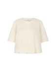 CIBET Short sleeves balloon hem tee cloud dancer