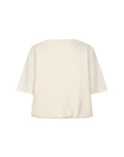 CIBET Short sleeves balloon hem tee cloud dancer