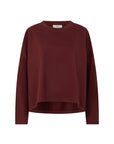 CIBINE Long sleeve tee with detachable scarf merlot
