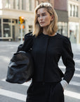 PELENE Long sleeves peplum top black