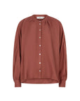 KHAREE Wool viscose long sleeve shirt rust