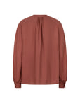 KHAREE Wool viscose long sleeve shirt rust