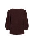 VIVANN Short balloon sleeve fluffy knitted top rust